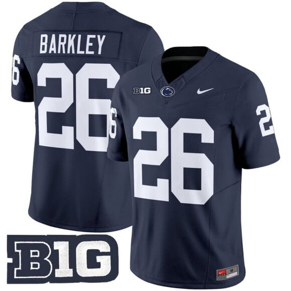 Mens YouthsKids Saquon Barkley Navy Jersey Stitched Vapor